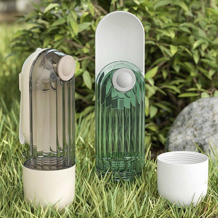STORAZONE Pet Accessories 2 In 1 Pet Water Cup Segment Design Green Dog Walking Portable Drinking Cup Dog Feeding Supplies Pet Supplies Dog Walking Water Feeder Pets Products