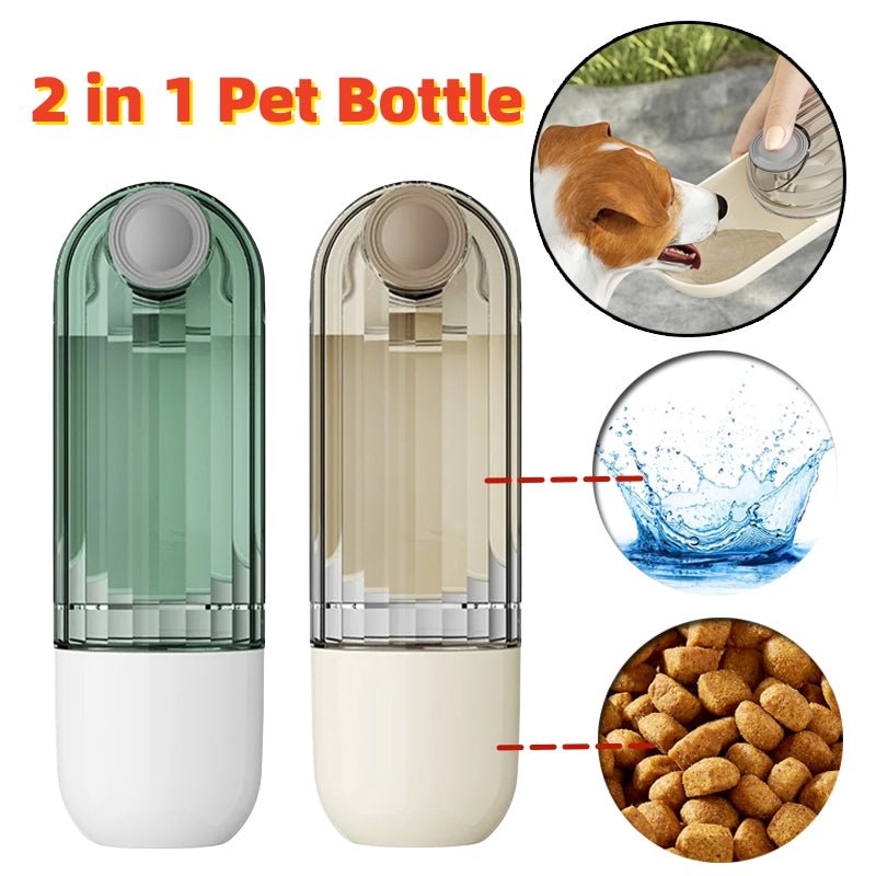 STORAZONE Pet Accessories 2 In 1 Pet Water Cup Segment Design Green Dog Walking Portable Drinking Cup Dog Feeding Supplies Pet Supplies Dog Walking Water Feeder Pets Products