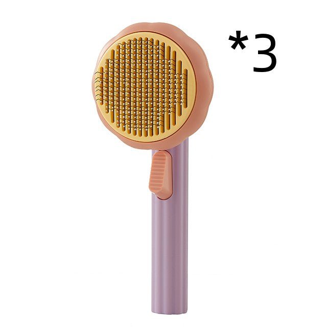 STORAZONE Pet Accessories 3pcs Purple Orange New Pet Cat Brush Hot Selling Hand-held Steel Wire Self-cleaning Comb Looper For Hair Removal