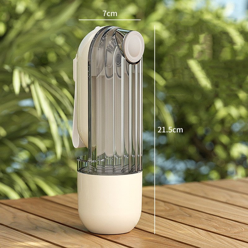 STORAZONE Pet Accessories Beige 2 In 1 Pet Water Cup Segment Design Green Dog Walking Portable Drinking Cup Dog Feeding Supplies Pet Supplies Dog Walking Water Feeder Pets Products