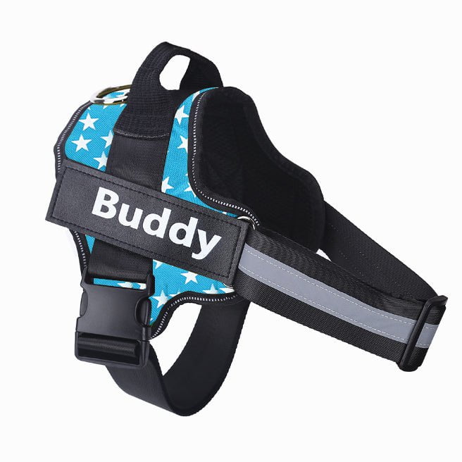 STORAZONE Pet Accessories Blue and stars / Baby1 Personalized Dog Harness NO PULL Reflective Breathable Adjustable Pet Harness Vest For Small Large Dog Custom Patch Pet Supplies