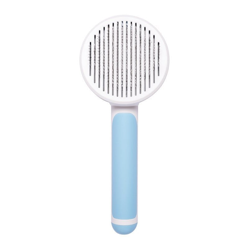 STORAZONE Pet Accessories Blue New Pet Cat Brush Hot Selling Hand-held Steel Wire Self-cleaning Comb Looper For Hair Removal