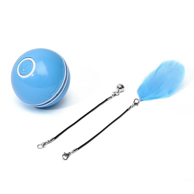 STORAZONE Pet Accessories BlueRecharge LED Laser Electronic Rolling Pet Funny Cat Toy Ball