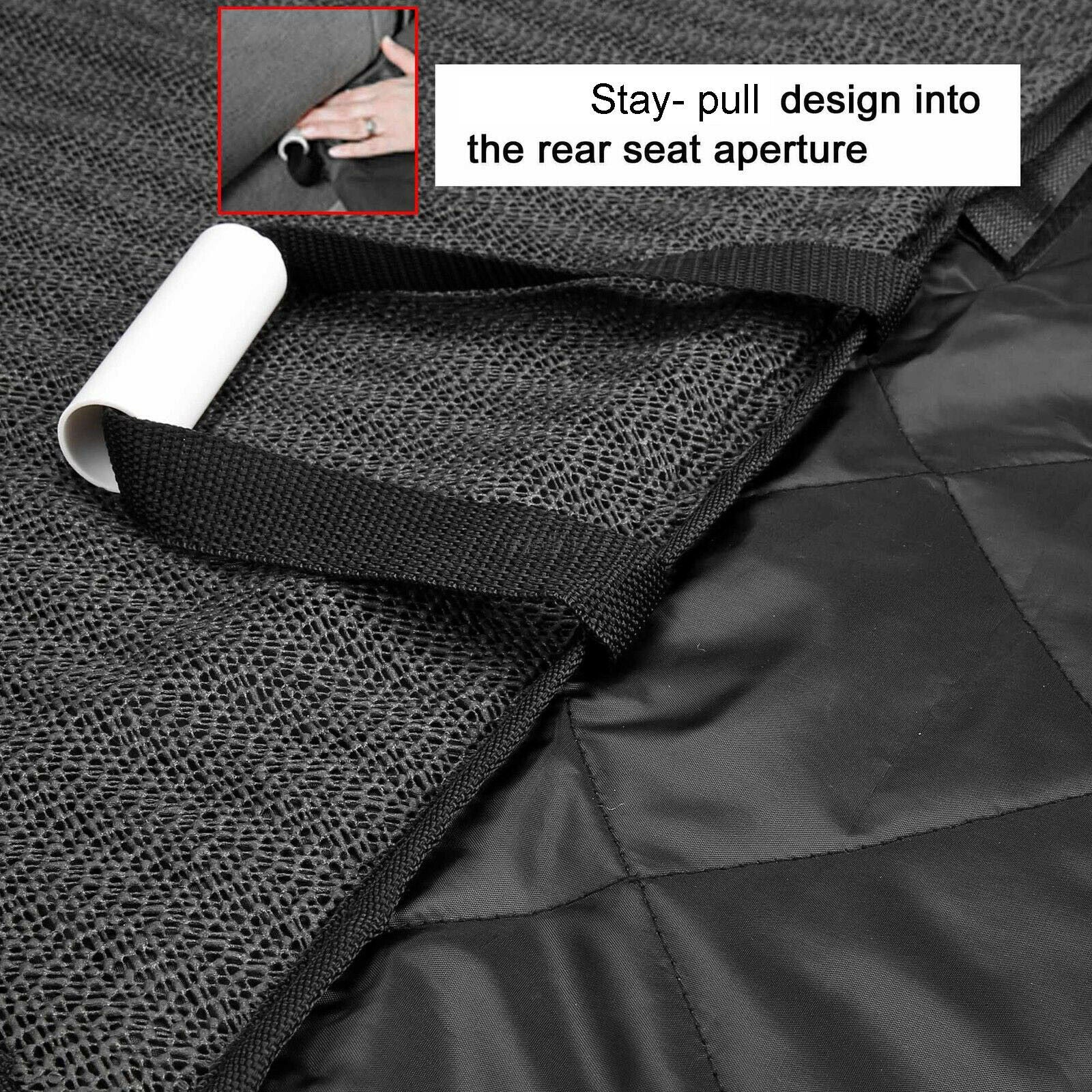 STORAZONE Pet Accessories default Seat Cover Rear Back Car Pet Dog Travel Waterproof Bench Protector Luxury -Black