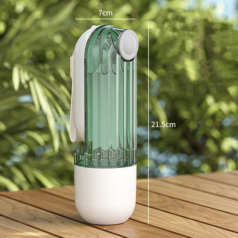 STORAZONE Pet Accessories Green 2 In 1 Pet Water Cup Segment Design Green Dog Walking Portable Drinking Cup Dog Feeding Supplies Pet Supplies Dog Walking Water Feeder Pets Products