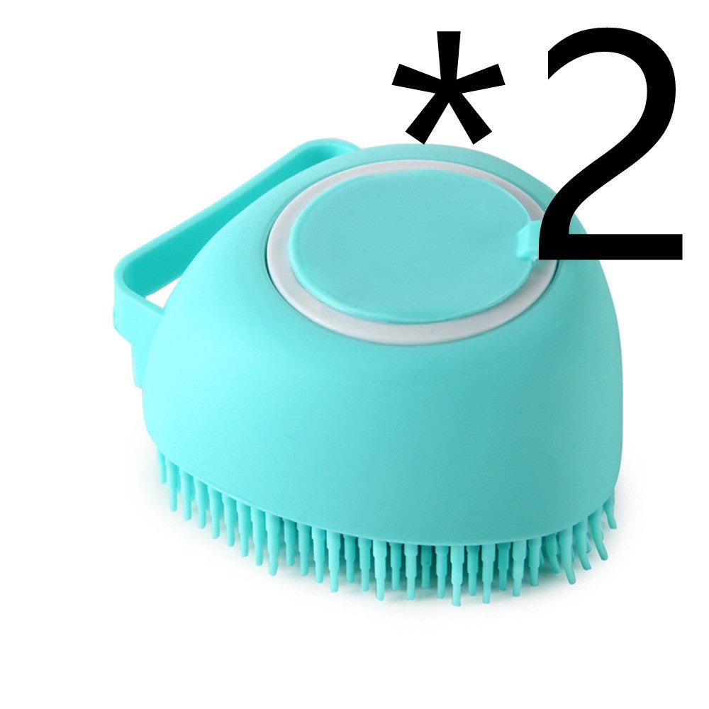 STORAZONE Pet Accessories Green 2PC / Heartshaped Silicone Dog Bath Massage Gloves Brush Pet Cat Bathroom Cleaning Tool Comb Brush For Dog Can Pour Shampoo Dog Grooming Supplies