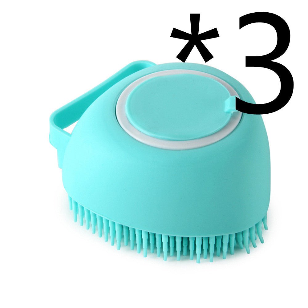 STORAZONE Pet Accessories Green 3PC / Heartshaped Silicone Dog Bath Massage Gloves Brush Pet Cat Bathroom Cleaning Tool Comb Brush For Dog Can Pour Shampoo Dog Grooming Supplies