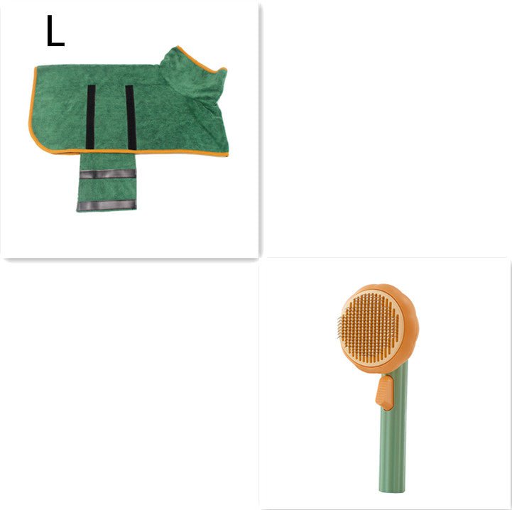 STORAZONE Pet Accessories Green Green L New Pet Cat Brush Hot Selling Hand-held Steel Wire Self-cleaning Comb Looper For Hair Removal