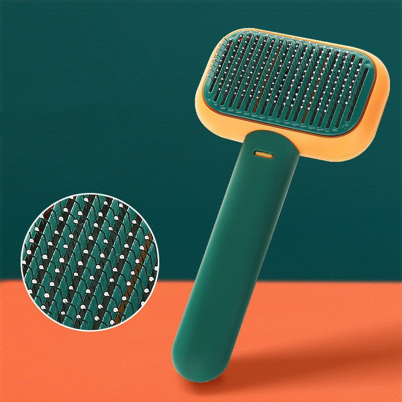 STORAZONE Pet Accessories Green New Pet Cat Dog Hair Brush Hair Massage Comb Open-Knot Brush Grooming Cleaning Tool Stainless Steel Comb