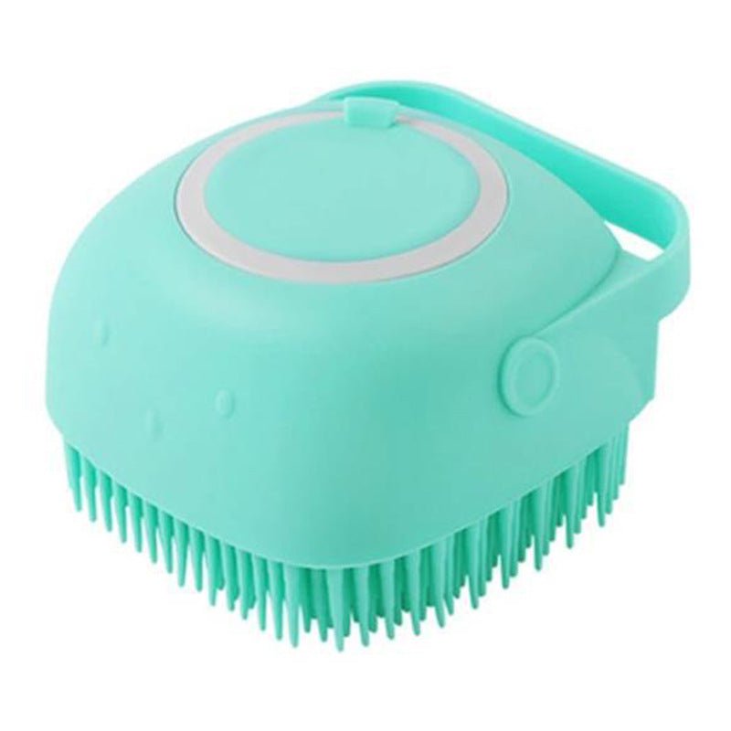 STORAZONE Pet Accessories Green / square Silicone Dog Bath Massage Gloves Brush Pet Cat Bathroom Cleaning Tool Comb Brush For Dog Can Pour Shampoo Dog Grooming Supplies