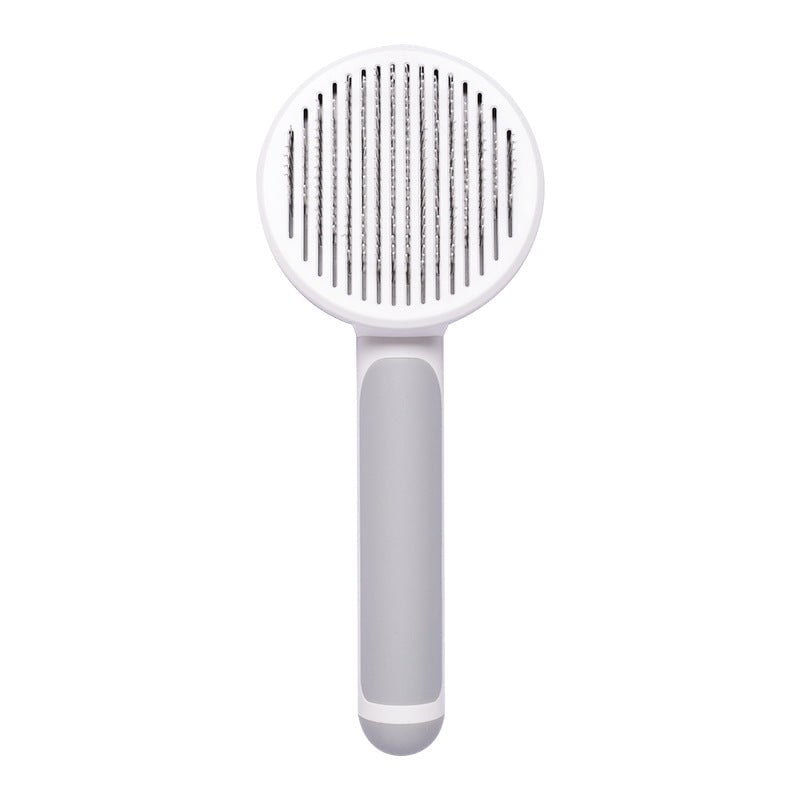 STORAZONE Pet Accessories Grey New Pet Cat Brush Hot Selling Hand-held Steel Wire Self-cleaning Comb Looper For Hair Removal