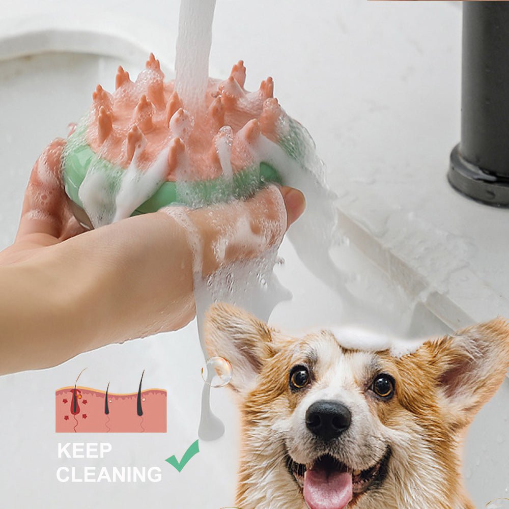 STORAZONE Pet Accessories New 2 In 1 Pet Cat Dog Cleaning Bathing Massage Shampoo Soap Dispensing Grooming Brush Pets Supplies