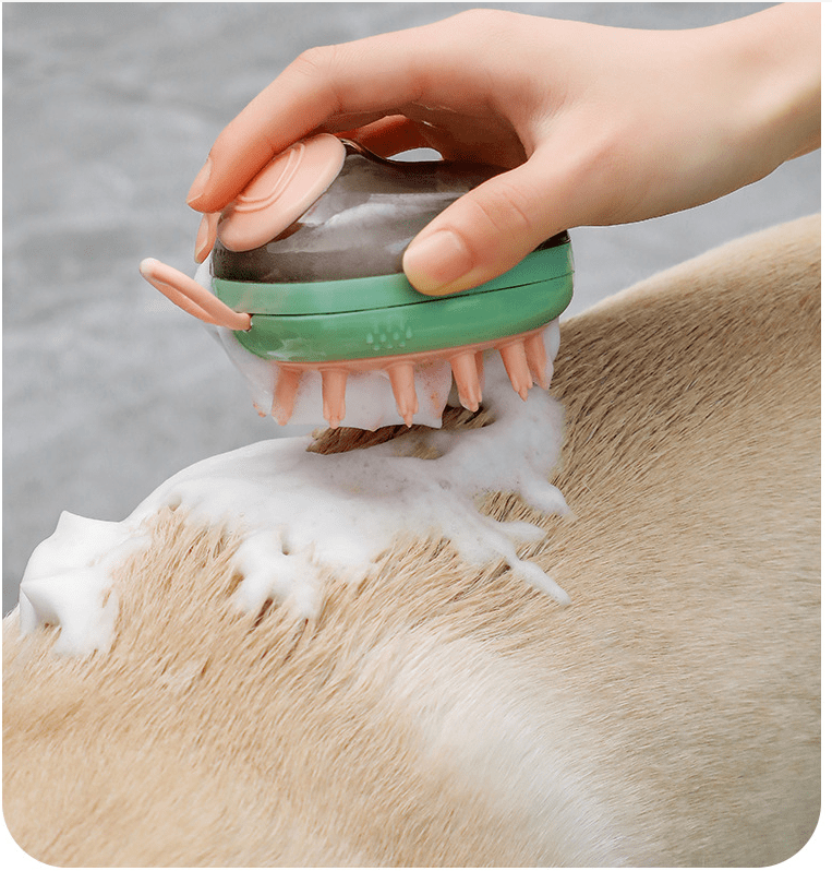 STORAZONE Pet Accessories New 2 In 1 Pet Cat Dog Cleaning Bathing Massage Shampoo Soap Dispensing Grooming Brush Pets Supplies