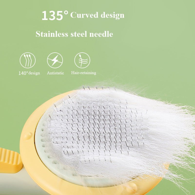 STORAZONE Pet Accessories New Pet Cat Brush Hot Selling Hand-held Steel Wire Self-cleaning Comb Looper For Hair Removal