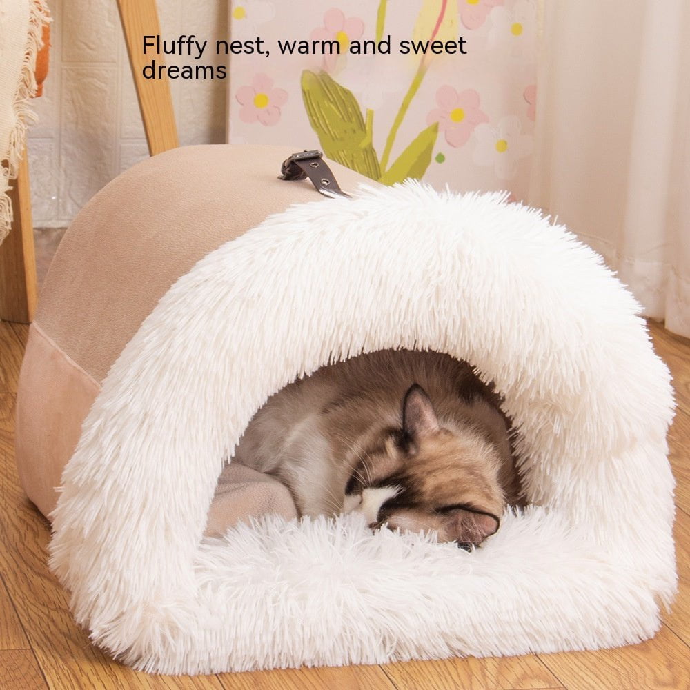 STORAZONE Pet Accessories New Splice Portable Pet Nest Portable Autumn And Winter Warm Dog Nest Moisture-proof Long Fur Cat Nest Cross Border Pet Nest