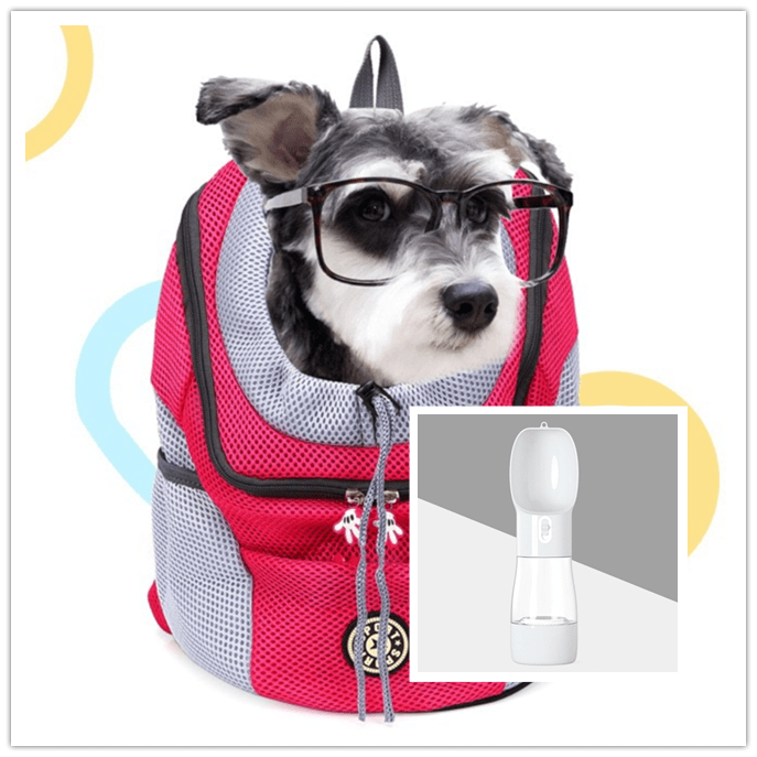 STORAZONE Pet Accessories Pink grey / L Pet Dog Carrier Carrier For Dogs Backpack Out Double Shoulder Portable Travel Outdoor Carrier Bag Mesh