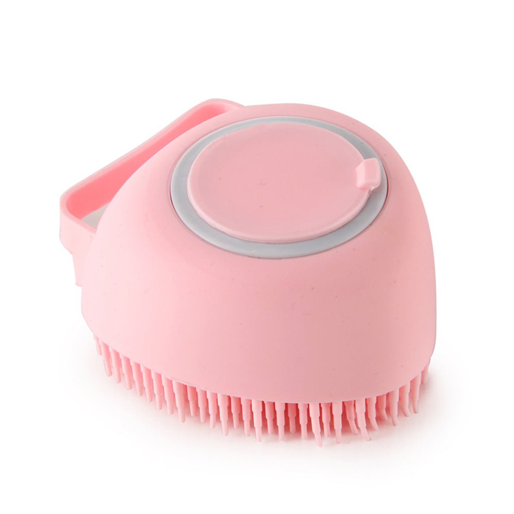 STORAZONE Pet Accessories Pink / Heartshaped Silicone Dog Bath Massage Gloves Brush Pet Cat Bathroom Cleaning Tool Comb Brush For Dog Can Pour Shampoo Dog Grooming Supplies