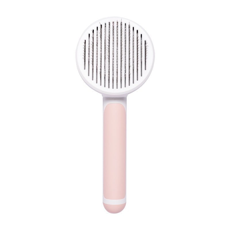 STORAZONE Pet Accessories Pink New Pet Cat Brush Hot Selling Hand-held Steel Wire Self-cleaning Comb Looper For Hair Removal