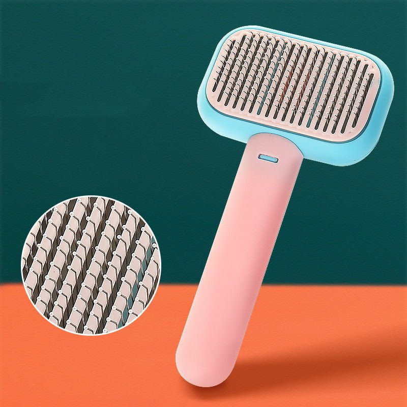 STORAZONE Pet Accessories Pink New Pet Cat Dog Hair Brush Hair Massage Comb Open-Knot Brush Grooming Cleaning Tool Stainless Steel Comb