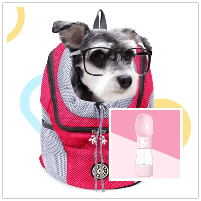 STORAZONE Pet Accessories Pink pink / L Pet Dog Carrier Carrier For Dogs Backpack Out Double Shoulder Portable Travel Outdoor Carrier Bag Mesh