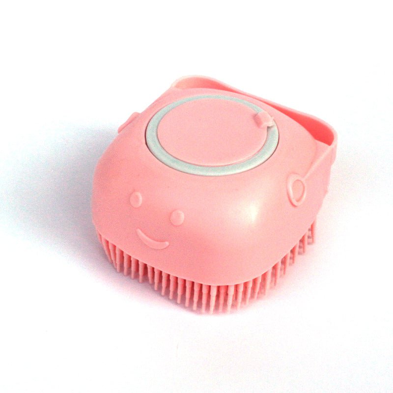 STORAZONE Pet Accessories Pink / Round shape Silicone Dog Bath Massage Gloves Brush Pet Cat Bathroom Cleaning Tool Comb Brush For Dog Can Pour Shampoo Dog Grooming Supplies