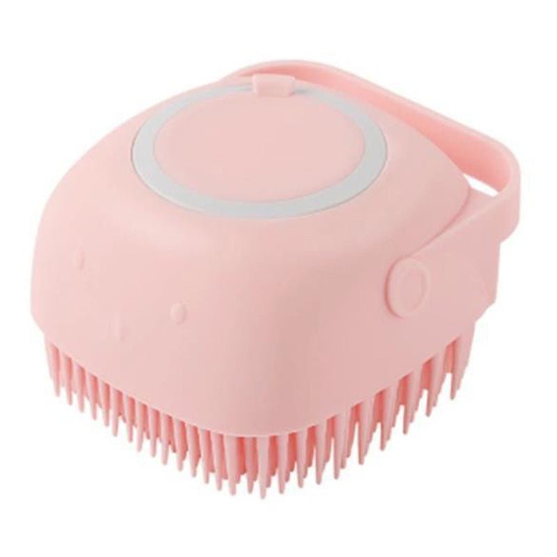 STORAZONE Pet Accessories Pink / square Silicone Dog Bath Massage Gloves Brush Pet Cat Bathroom Cleaning Tool Comb Brush For Dog Can Pour Shampoo Dog Grooming Supplies