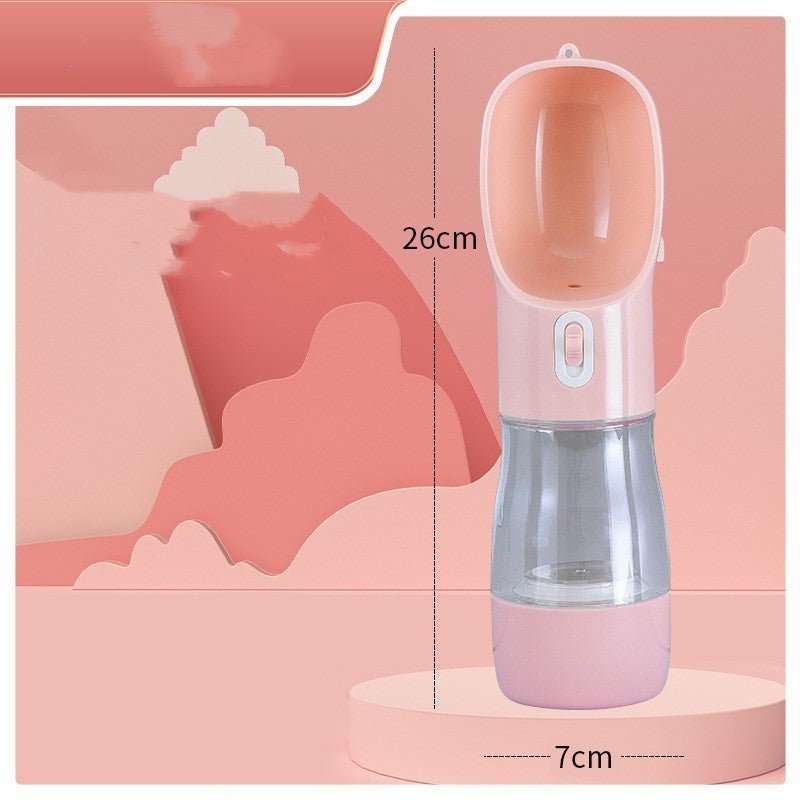 STORAZONE Pet Accessories Pink Water bottle 240ml Grain / Solid color Pet Dog Water Bottle Feeder Bowl Portable Water Food Bottle Pets Outdoor Travel Drinking Dog Bowls Water Bowl For Dogs