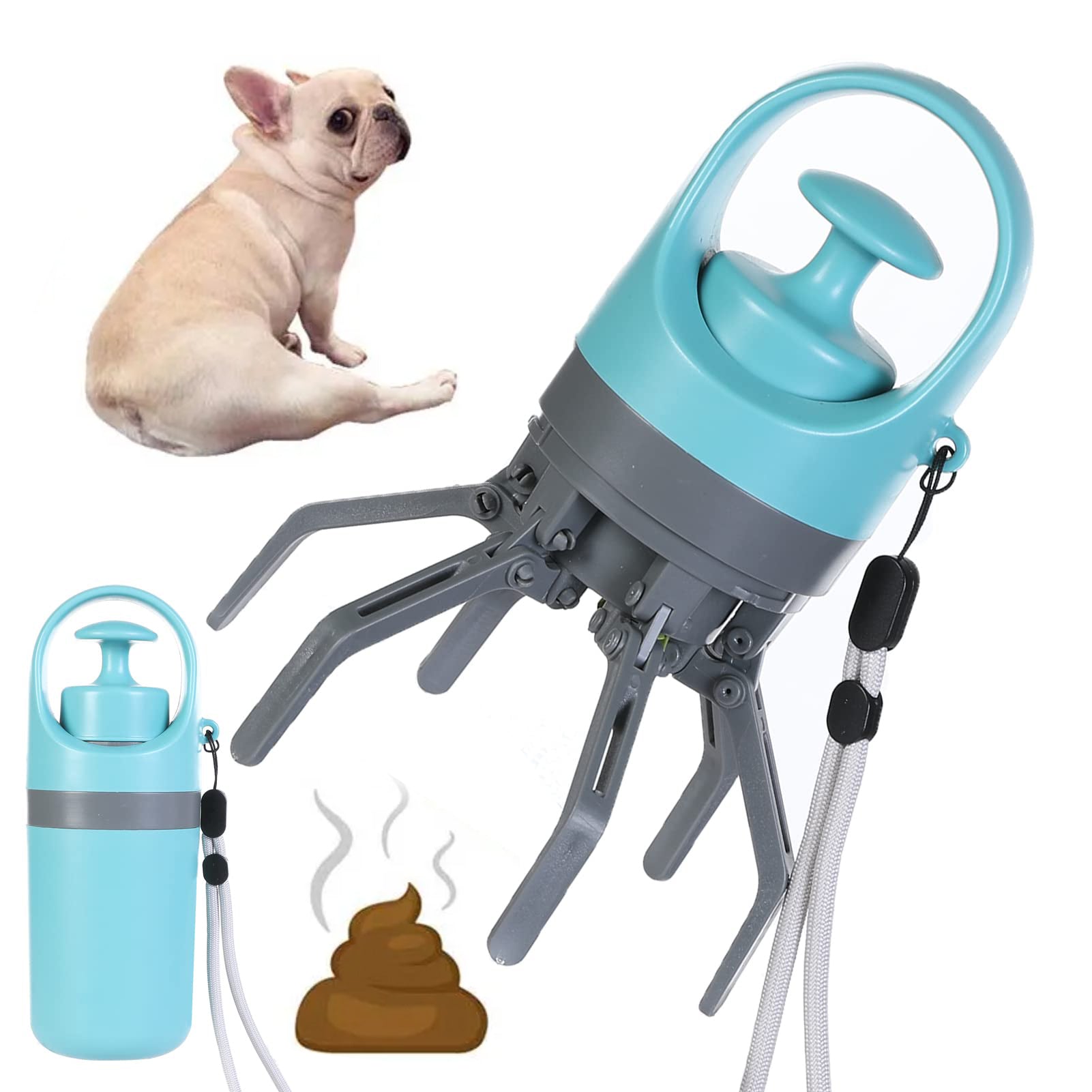 STORAZONE Pet Accessories Portable Lightweight Dog Pooper Scooper With Built-in Poop Bag Dispenser Eight-claw Shovel For Pet Toilet Picker Pet Products