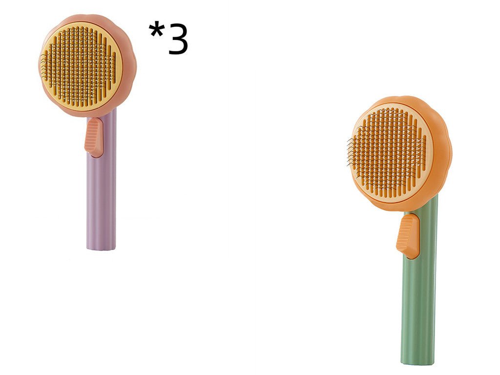 STORAZONE Pet Accessories Set New Pet Cat Brush Hot Selling Hand-held Steel Wire Self-cleaning Comb Looper For Hair Removal