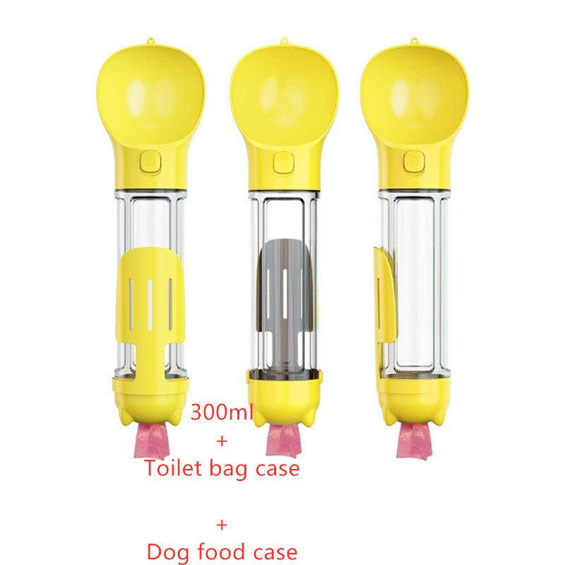 STORAZONE Pet Accessories Yellow / 300ml Set Pet Water Bottle Feeder Bowl Garbage Bag Storage Portable Pet Outdoor Travel 3 In 1 Dog Water Bottle