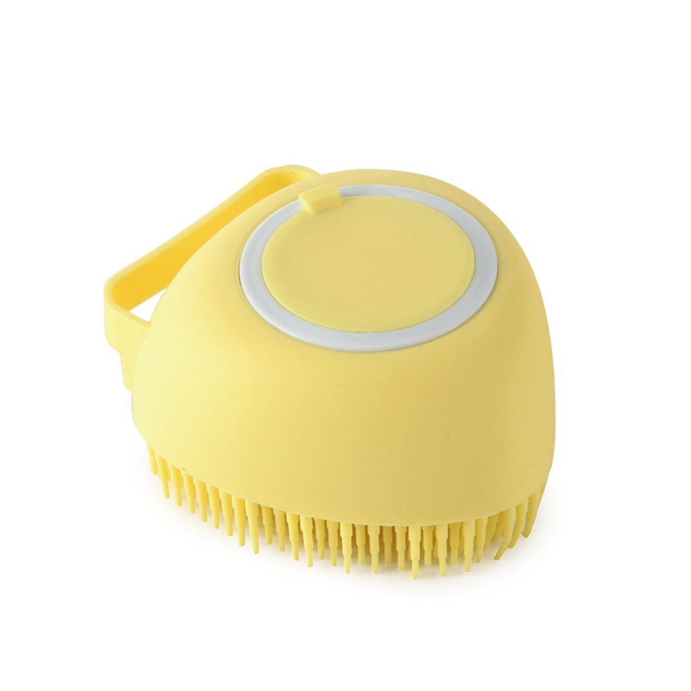 STORAZONE Pet Accessories Yellow / Heartshaped Silicone Dog Bath Massage Gloves Brush Pet Cat Bathroom Cleaning Tool Comb Brush For Dog Can Pour Shampoo Dog Grooming Supplies