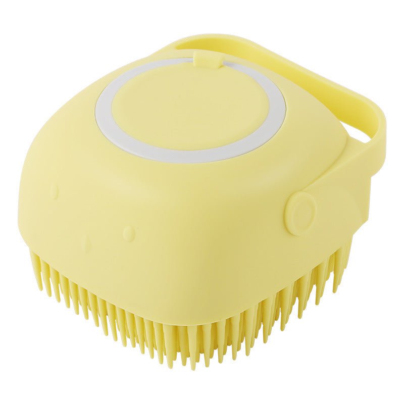 STORAZONE Pet Accessories Yellow / square Silicone Dog Bath Massage Gloves Brush Pet Cat Bathroom Cleaning Tool Comb Brush For Dog Can Pour Shampoo Dog Grooming Supplies