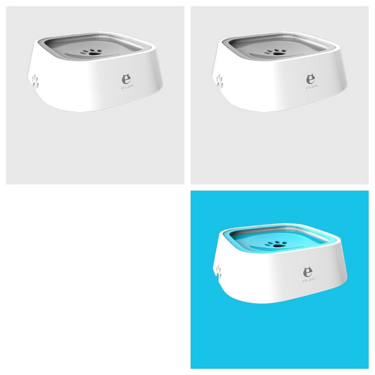 STORAZONE Pet care 1Blue2Grey 1.5L Cat Dog Water Bowl Carried Floating Bowl Anti-Overflow Slow Water Feeder Dispenser Pet Fountain ABS&PP Dog Supplies