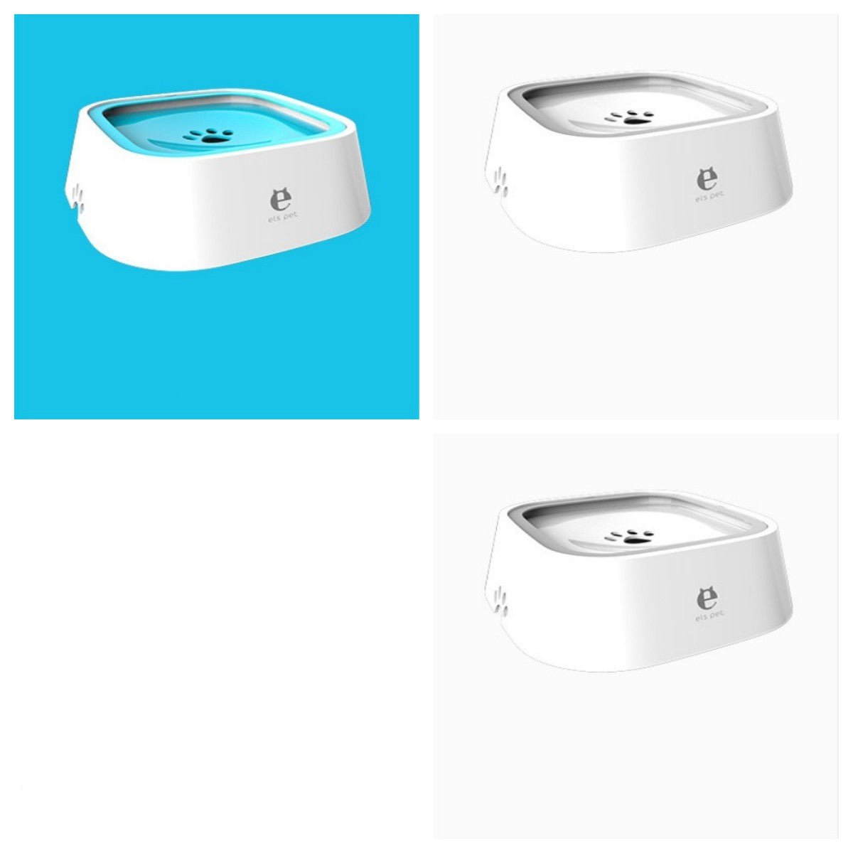 STORAZONE Pet care 1Blue2White 1.5L Cat Dog Water Bowl Carried Floating Bowl Anti-Overflow Slow Water Feeder Dispenser Pet Fountain ABS&PP Dog Supplies