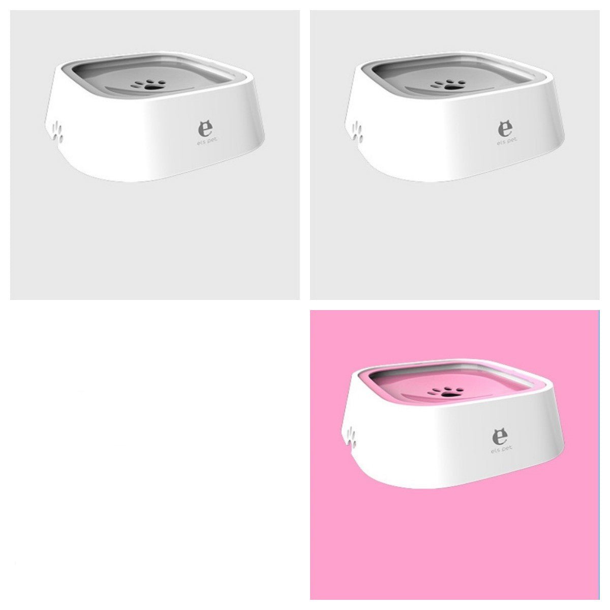 STORAZONE Pet care 1Pink2Grey 1.5L Cat Dog Water Bowl Carried Floating Bowl Anti-Overflow Slow Water Feeder Dispenser Pet Fountain ABS&PP Dog Supplies