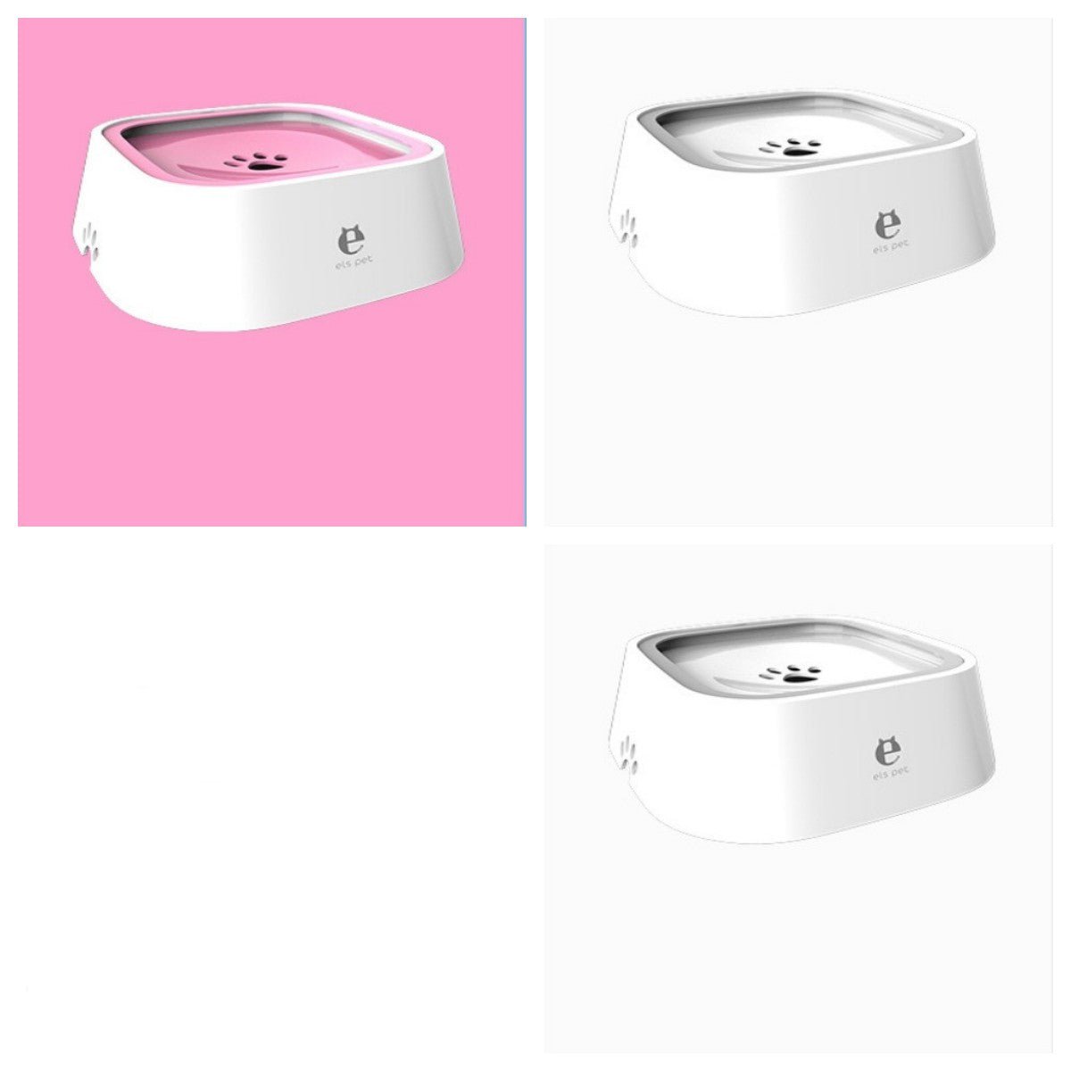 STORAZONE Pet care 1Pink2White 1.5L Cat Dog Water Bowl Carried Floating Bowl Anti-Overflow Slow Water Feeder Dispenser Pet Fountain ABS&PP Dog Supplies