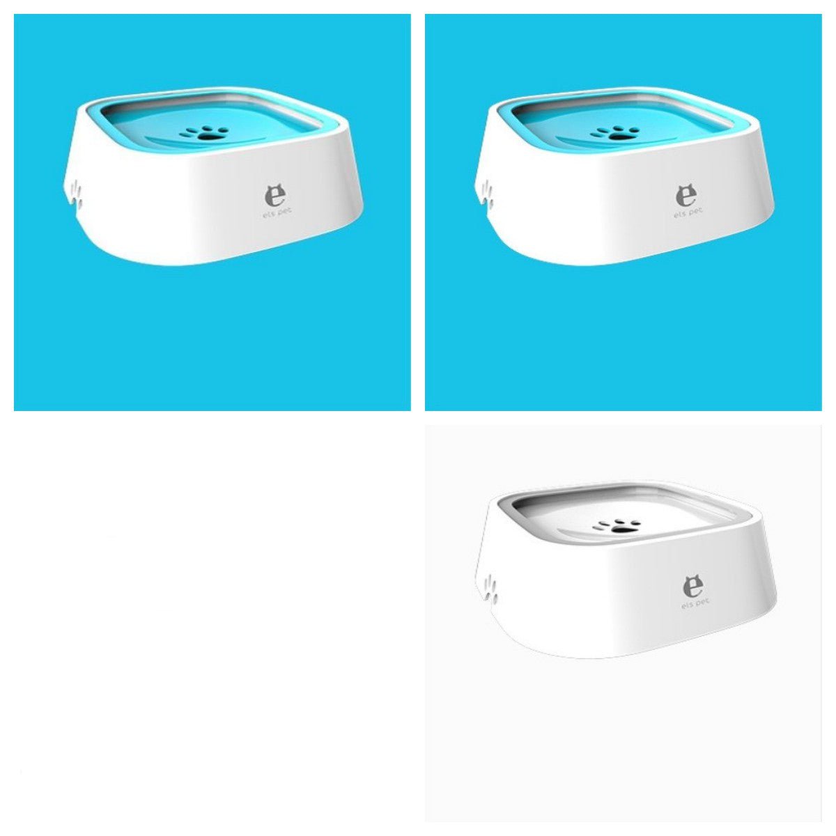 STORAZONE Pet care 2Blue1White 1.5L Cat Dog Water Bowl Carried Floating Bowl Anti-Overflow Slow Water Feeder Dispenser Pet Fountain ABS&PP Dog Supplies