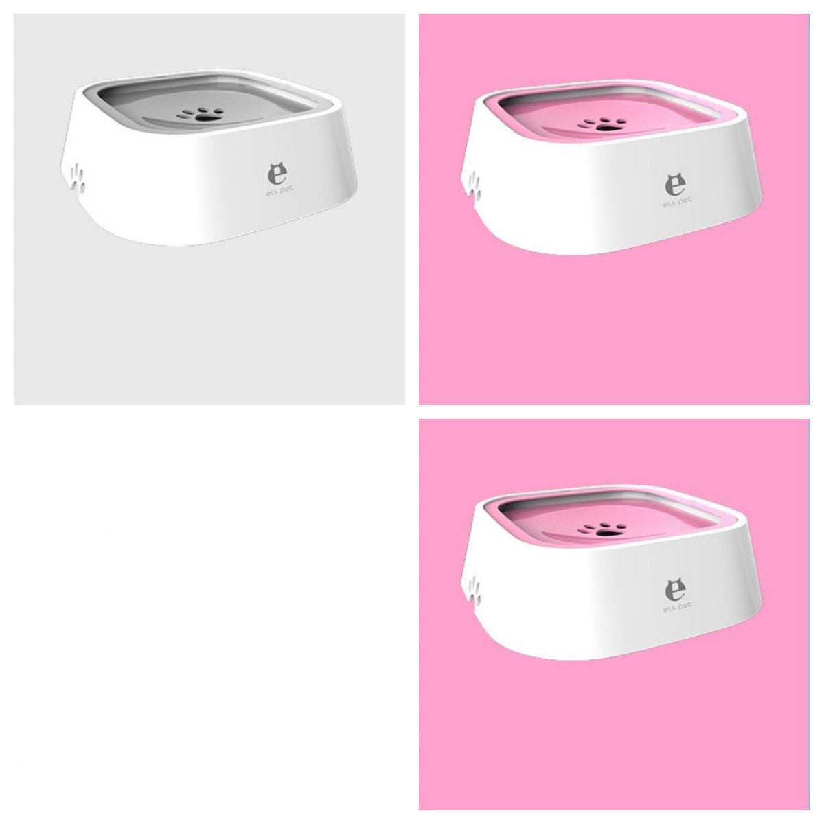 STORAZONE Pet care 2Pink1Grey 1.5L Cat Dog Water Bowl Carried Floating Bowl Anti-Overflow Slow Water Feeder Dispenser Pet Fountain ABS&PP Dog Supplies