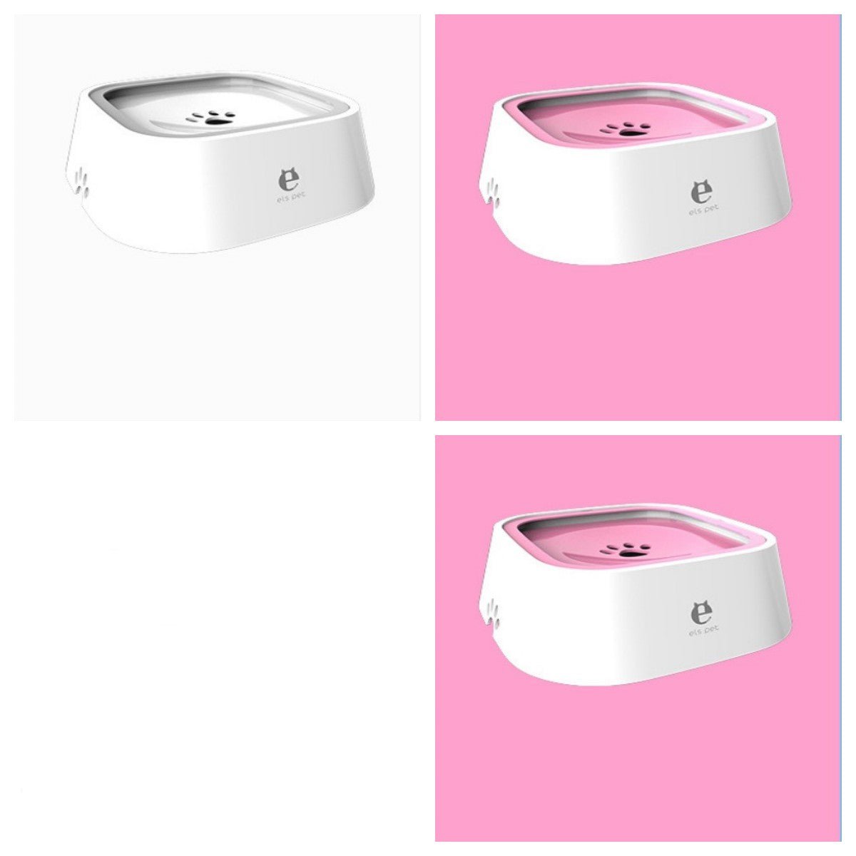 STORAZONE Pet care 2Pink1White 1.5L Cat Dog Water Bowl Carried Floating Bowl Anti-Overflow Slow Water Feeder Dispenser Pet Fountain ABS&PP Dog Supplies