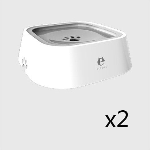 STORAZONE Pet care Grey 2pcs 1.5L Cat Dog Water Bowl Carried Floating Bowl Anti-Overflow Slow Water Feeder Dispenser Pet Fountain ABS&PP Dog Supplies