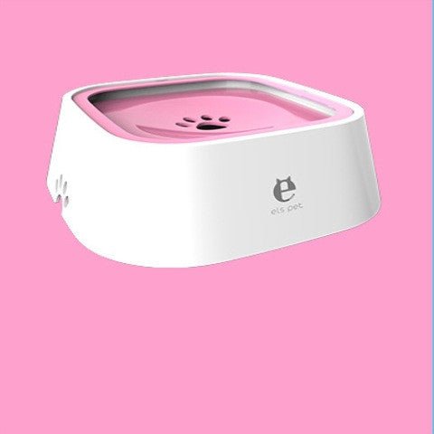 STORAZONE Pet care Pink 1.5L Cat Dog Water Bowl Carried Floating Bowl Anti-Overflow Slow Water Feeder Dispenser Pet Fountain ABS&PP Dog Supplies