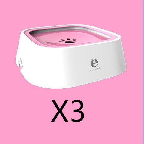 STORAZONE Pet care Pink 3pcs 1.5L Cat Dog Water Bowl Carried Floating Bowl Anti-Overflow Slow Water Feeder Dispenser Pet Fountain ABS&PP Dog Supplies