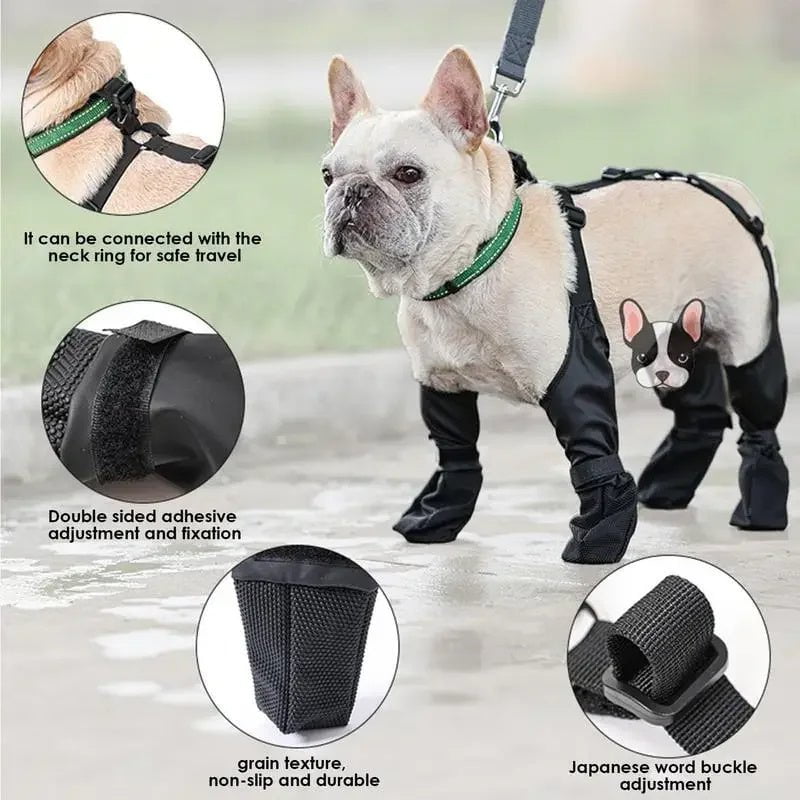 STORAZONE Pets Waterproof Dog Shoes Adjustable Dog Boots Pet Breathbale Shoes For Outdoor Walking Soft French Dog Shoes Pets Paws Protector Pet Products