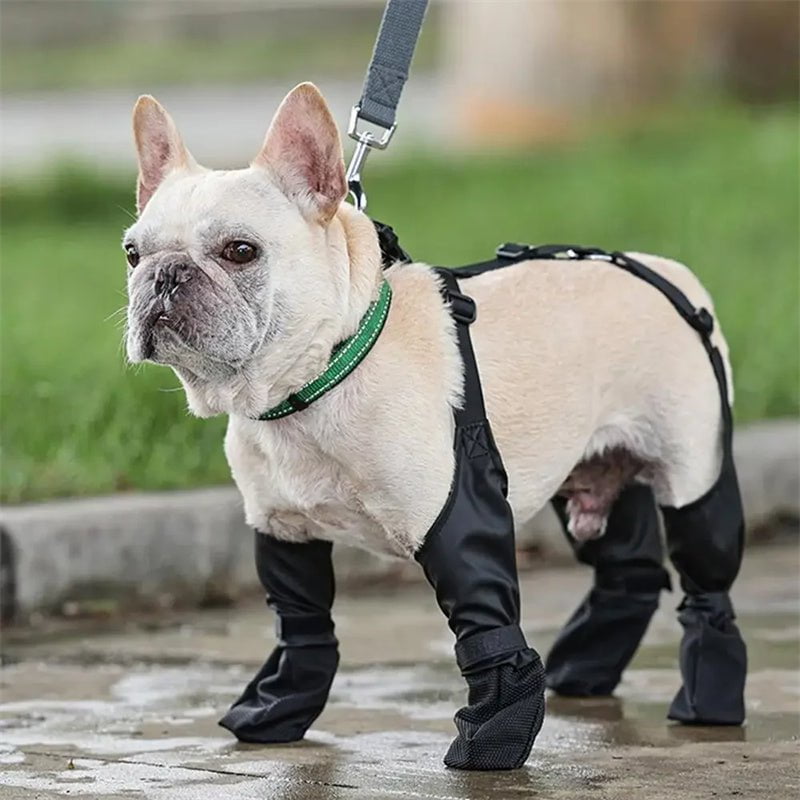 STORAZONE Pets Waterproof Dog Shoes Adjustable Dog Boots Pet Breathbale Shoes For Outdoor Walking Soft French Dog Shoes Pets Paws Protector Pet Products