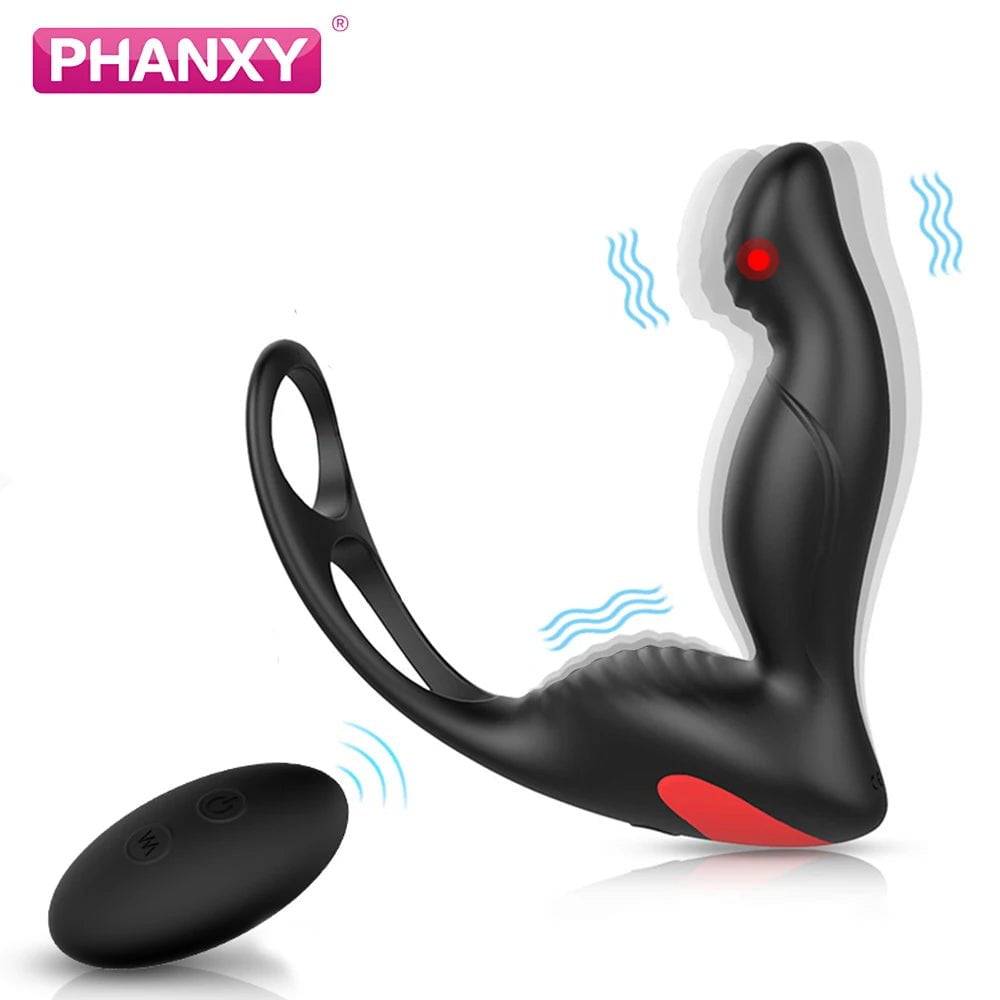 Storazone PHANXY Male Prostate Massage Vibrator Anal Plug Silicone Waterproof Massager Stimulator Butt Delay Ejaculation Ring Toy For Men