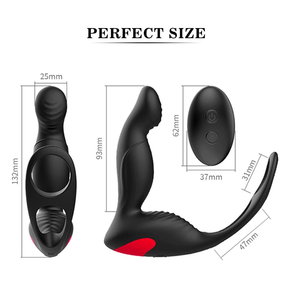 Storazone PHANXY Male Prostate Massage Vibrator Anal Plug Silicone Waterproof Massager Stimulator Butt Delay Ejaculation Ring Toy For Men