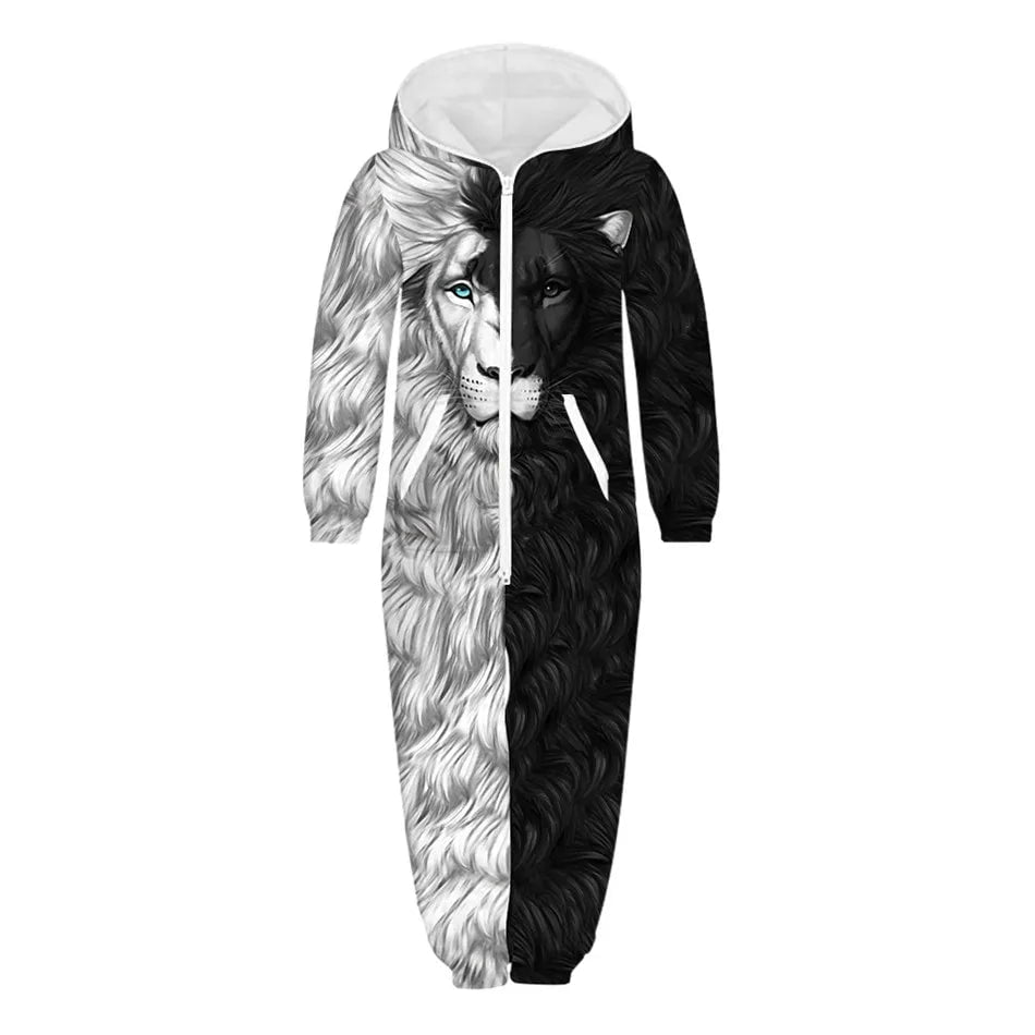 Storazone picture show TKAA-10 / 7T 2023 Winter Children Harajuku Colorful Galaxy 3D Print Jumpsuits Kids Hooded Unisex Overalls Loose Girl Boys Clothes with Pocket