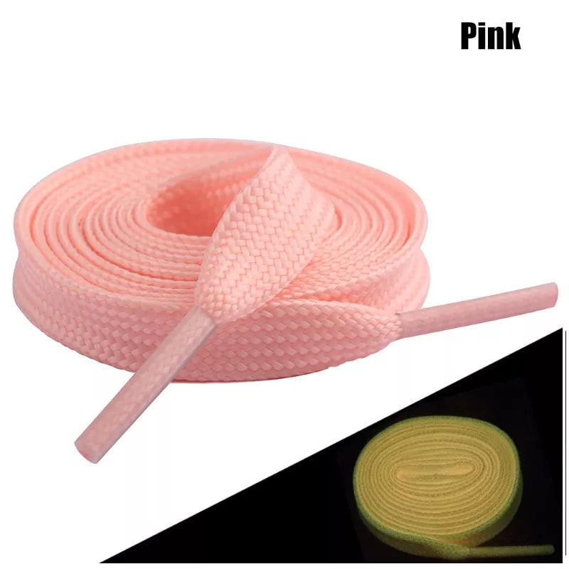 Storazone Pink / 120CM / CHINA 1 Pair Luminous Shoelaces for Kid Sneakers Men Women Sports Shoes Laces Glow In The Dark Night Shoestrings Reflective Shoelaces