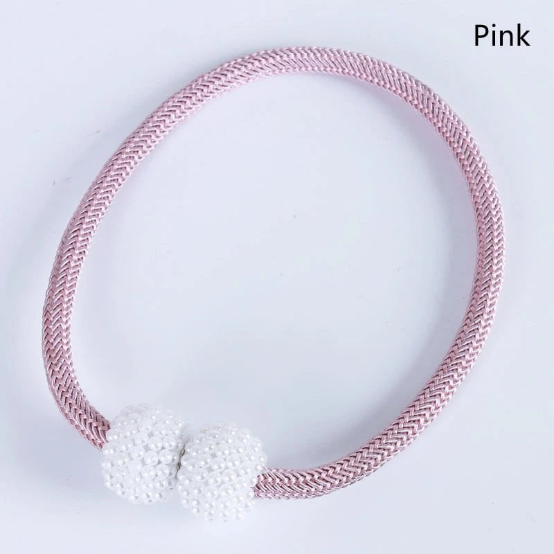 Storazone Pink / 1PC 2PCS Pearl Magnetic Curtain Clip Curtain Holders Tie Back Buckle Clips Hanging Ball Buckle Tie Back Curtain Decor Accessories