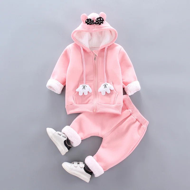 Storazone Pink 2 / 5T(Size 120) Toddler Boys Clothes 2023 Autumn Winter Kids Girls Clothes Hooded+Pant 2pcs Outfit Children Clothing Suit For Boys Clothing Sets